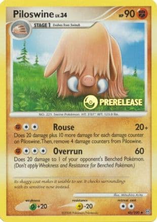 Piloswine - 46/100 (Prerelease) — Nintendo Promos Pokémon TCG card by Mitsuhiro Arita