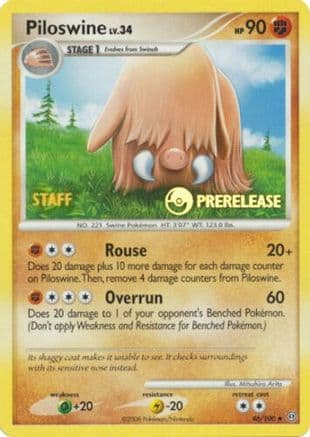 Piloswine - 46/100 (Prerelease) [Staff] — Nintendo Promos Pokémon TCG card by Mitsuhiro Arita