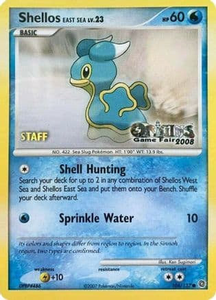 Shellos East Sea - 106/132 (Origins Game Fair 2008) [Staff] — Nintendo Promos Pokémon TCG card by Ken Sugimori