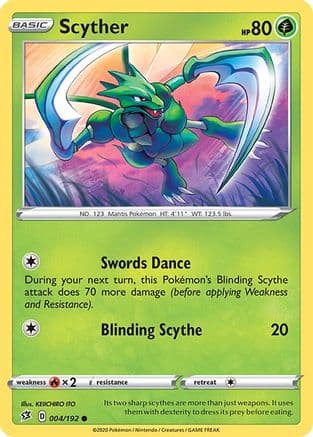 Scyther — SWSH02: Rebel Clash Pokémon TCG card by Shin Nagasawa