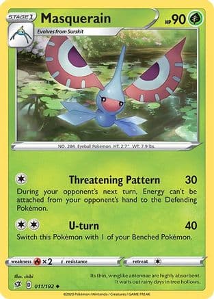 Masquerain — SWSH02: Rebel Clash Pokémon TCG card by chibi