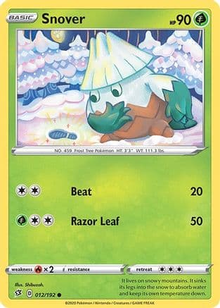 Snover — SWSH02: Rebel Clash Pokémon TCG card by Shibuzoh.