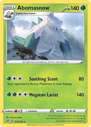 Abomasnow — SWSH02: Rebel Clash Pokémon TCG card by Kazuma Koda