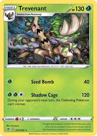 Trevenant — SWSH02: Rebel Clash Pokémon TCG card by kawayoo