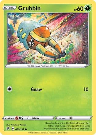Grubbin — SWSH02: Rebel Clash Pokémon TCG card by Tomokazu Komiya