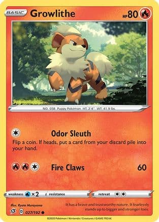 Growlithe — SWSH02: Rebel Clash Pokémon TCG card by Ryota Murayama