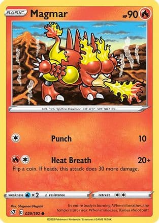 Magmar — SWSH02: Rebel Clash Pokémon TCG card by Shigenori Negishi