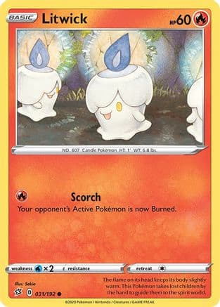 Litwick — SWSH02: Rebel Clash Pokémon TCG card by Sekio