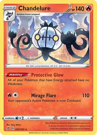 Chandelure — SWSH02: Rebel Clash Pokémon TCG card by Taira Akitsu