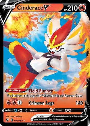 Cinderace V — SWSH02: Rebel Clash Pokémon TCG card by 5ban Graphics