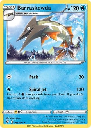 Barraskewda — SWSH02: Rebel Clash Pokémon TCG card by Kouki Saitou