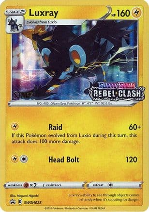 Luxray - SWSH023 (Prerelease) [Staff] — SWSH: Sword & Shield Promo Cards Pokémon TCG card by Megumi Higuchi