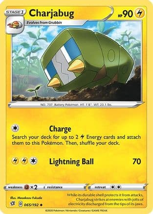 Charjabug — SWSH02: Rebel Clash Pokémon TCG card by Misa Tsutsui