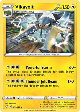 Vikavolt — SWSH02: Rebel Clash Pokémon TCG card by Shiburingaru