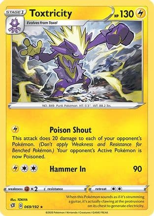 Toxtricity — SWSH02: Rebel Clash Pokémon TCG card by TOKIYA