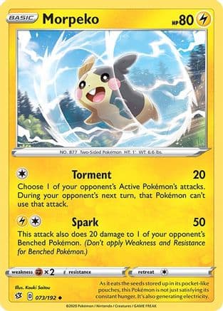 Morpeko — SWSH02: Rebel Clash Pokémon TCG card by Kouki Saitou