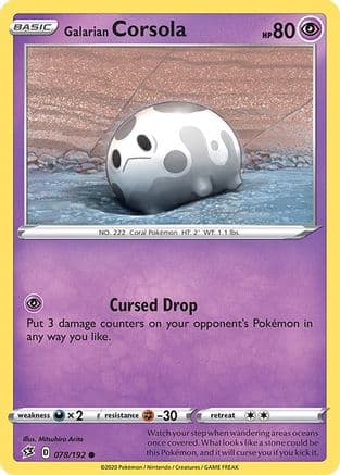 Galarian Corsola — SWSH02: Rebel Clash Pokémon TCG card by Mitsuhiro Arita