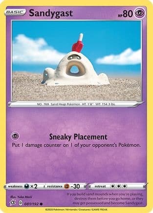 Sandygast — SWSH02: Rebel Clash Pokémon TCG card by Yuka Morii