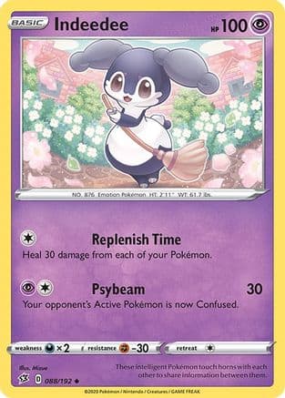 Indeedee — SWSH02: Rebel Clash Pokémon TCG card by Mizue