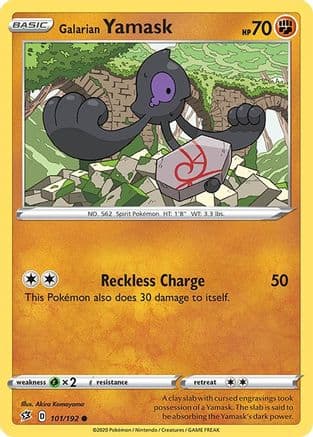 Galarian Yamask — SWSH02: Rebel Clash Pokémon TCG card by Akira Komayama