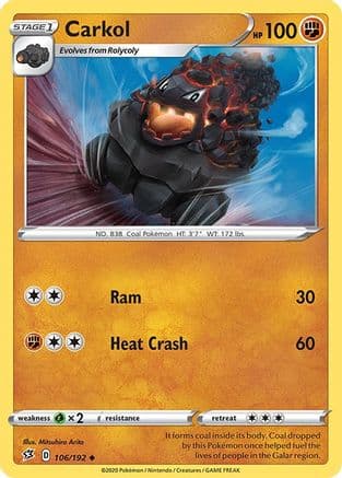 Carkol — SWSH02: Rebel Clash Pokémon TCG card by Mitsuhiro Arita