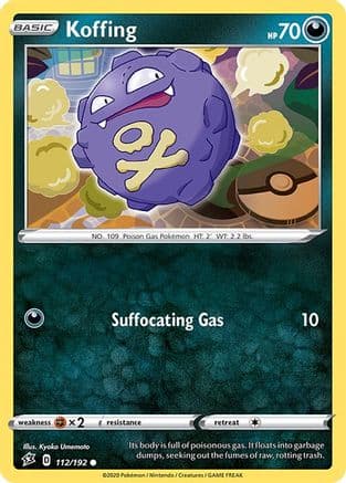 Koffing — SWSH02: Rebel Clash Pokémon TCG card by Kyoko Umemoto