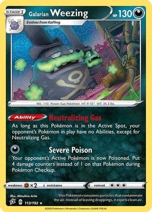 Galarian Weezing — SWSH02: Rebel Clash Pokémon TCG card by Mitsuhiro Arita