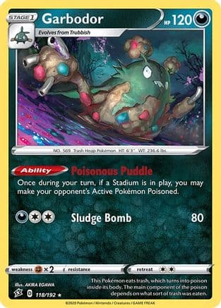 Garbodor — SWSH02: Rebel Clash Pokémon TCG card by AKIRA EGAWA