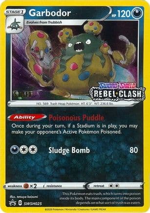Garbodor - SWSH025 (Prerelease) [Staff] — SWSH: Sword & Shield Promo Cards Pokémon TCG card by Tetsuya Koizumi