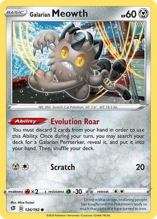 Galarian Meowth — SWSH02: Rebel Clash Pokémon TCG card by Misa Tsutsui