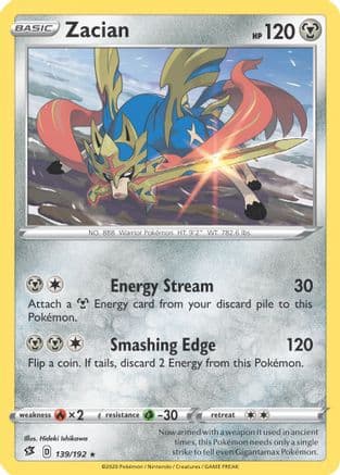 Zacian - 139/192 (Cracked Ice Holo) — Deck Exclusives Pokémon TCG card by Hideki Akaiwa