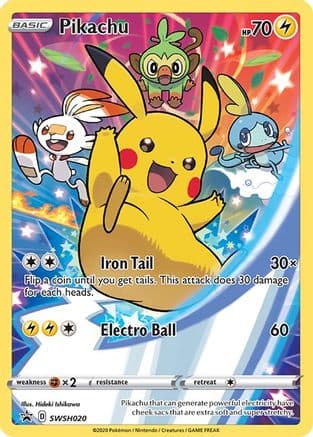 Pikachu - SWSH020 — SWSH: Sword & Shield Promo Cards Pokémon TCG card by Akira Akatsuki