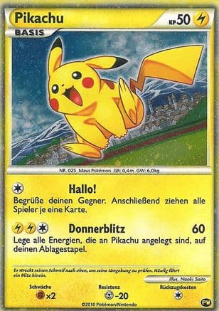 Pikachu (German) — Pikachu World Collection Promos Pokémon TCG card by Naoki Saito