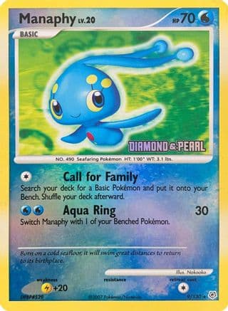 Manaphy - 9/130 [Diamond & Pearl] — Burger King Promos Pokémon TCG card by Nokooka