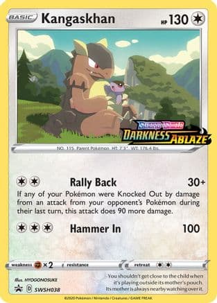 Kangaskhan - SWSH038 (Prerelease) — SWSH: Sword & Shield Promo Cards Pokémon TCG card by HYOGONOSUKE