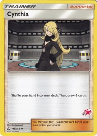 Cynthia - 119/156 (#21 Charizard Stamped) — Battle Academy Pokémon TCG card by Ken Sugimori