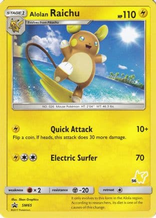Alolan Raichu - SM65 (#56 Pikachu Stamped) — Battle Academy Pokémon TCG card by 5ban Graphics