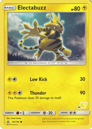 Electabuzz - 43/156 (#41 Pikachu Stamped) — Battle Academy Pokémon TCG card by Kouki Saitou