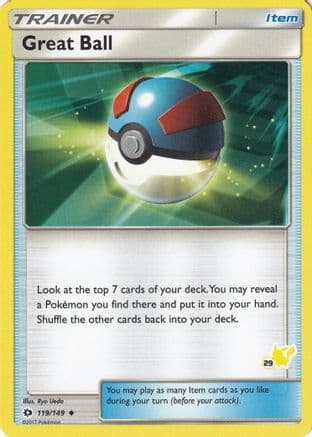 Great Ball - 119/149 (#29 Pikachu Stamped) — Battle Academy Pokémon TCG card by Ken Sugimori