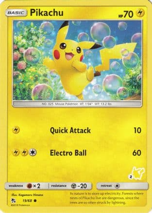 Pikachu - 19/68 (#2 Pikachu Stamped) — Battle Academy Pokémon TCG card by Kagemaru Himeno