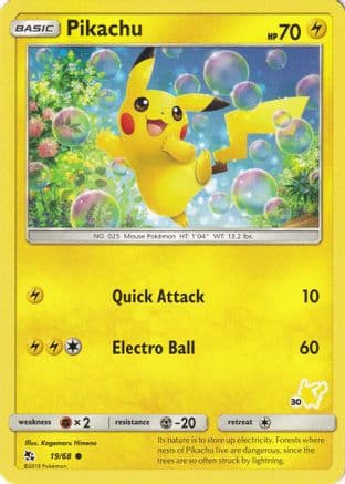Pikachu - 19/68 (#30 Pikachu Stamped) — Pokémon TCG card