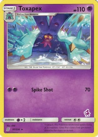 Toxapex - 97/236 (Mewtwo Stamped) — Battle Academy Pokémon TCG card by chibi