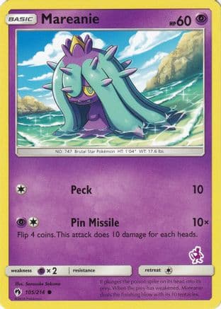 Mareanie - 105/214 (Mewtwo Stamped) — Battle Academy Pokémon TCG card by Sanosuke Sakuma