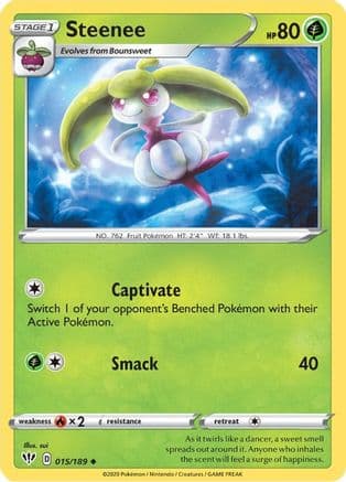 Steenee — SWSH03: Darkness Ablaze Pokémon TCG card by sui