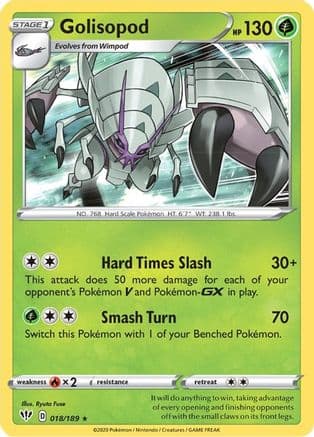 Golisopod — SWSH03: Darkness Ablaze Pokémon TCG card by Ryuta Fuse