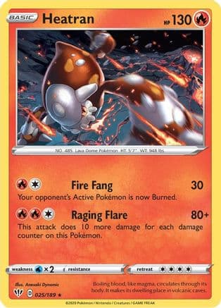 Heatran — SWSH03: Darkness Ablaze Pokémon TCG card by Anesaki Dynamic