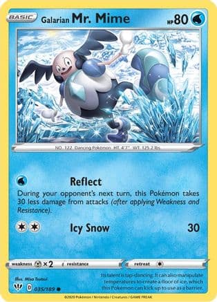 Galarian Mr. Mime — SWSH03: Darkness Ablaze Pokémon TCG card by Misa Tsutsui