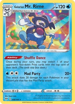 Galarian Mr. Rime — SWSH03: Darkness Ablaze Pokémon TCG card by Naoki Saito