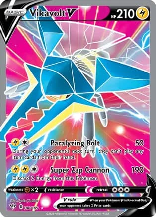 Vikavolt V (Full Art) — SWSH03: Darkness Ablaze