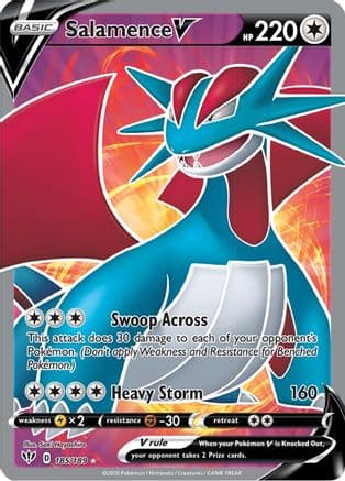 Salamence V (Full Art) — SWSH03: Darkness Ablaze Pokémon TCG card by 5ban Graphics